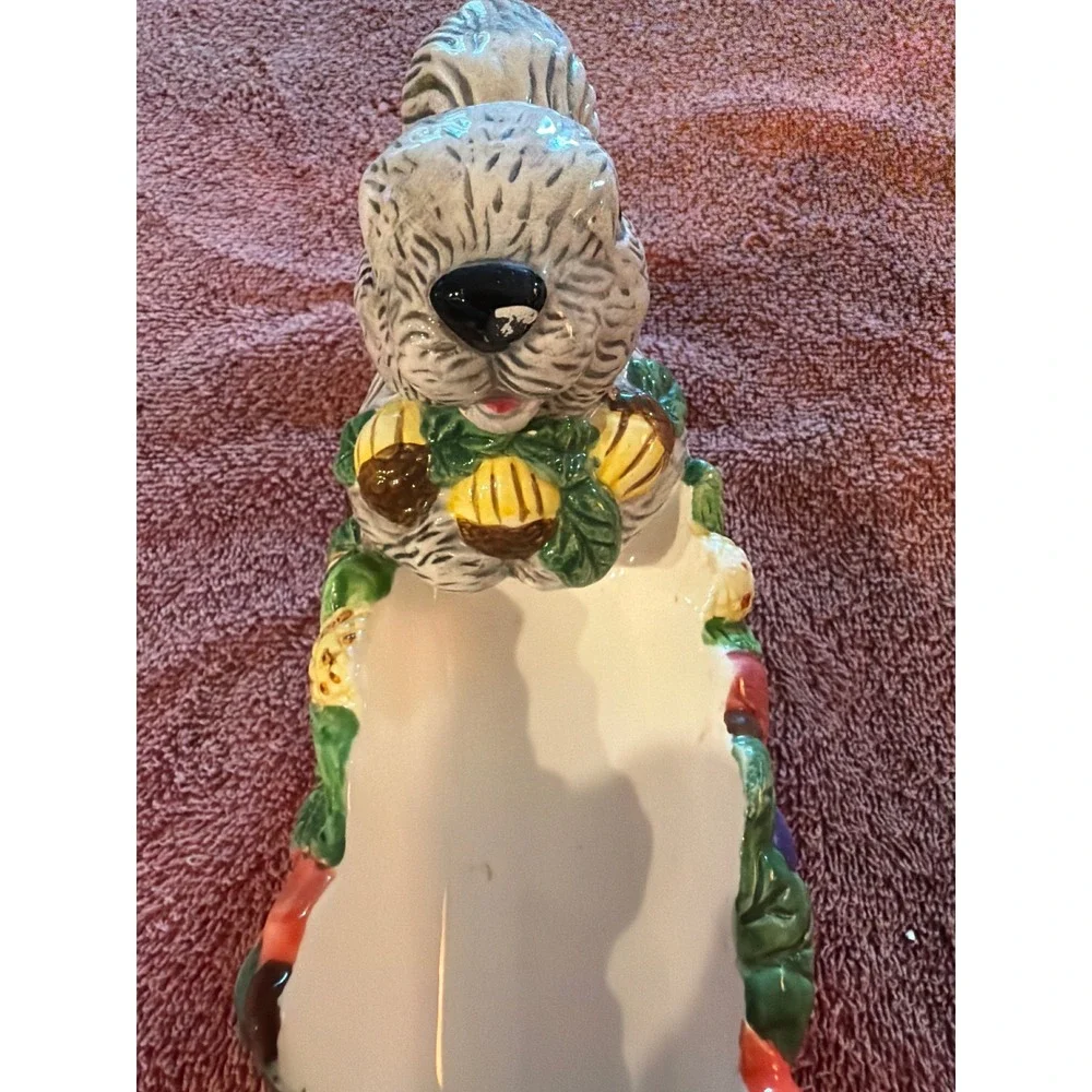 WCL Ceramic Squirrel Harvest Corn Cracker Tray‎ Fall Thanksgiving Decor 9.5 Inch